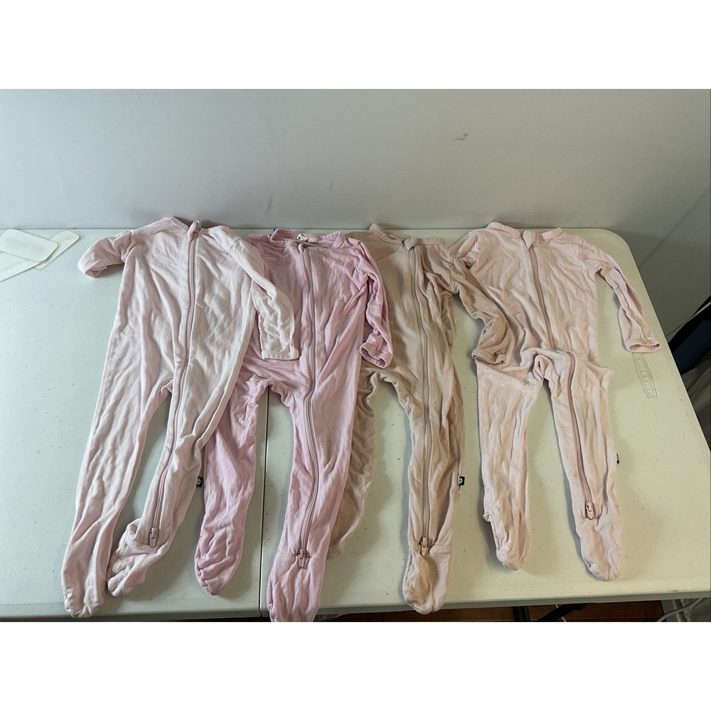 Lot of 4 Kyte bamboo zippy sleeper‎ Solid Pink size 6-12 mos Bamboo Girls